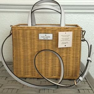 Kate Spade Sam wicker lemon zest medium satchel